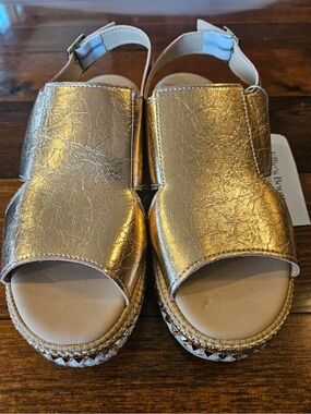 Metallic Gold Women's Slingback Sandals